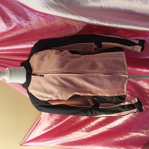 Pink and black ladies biker jacket with protective elbow pads size med🔥🔥